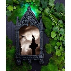 Spooky Raven Pin Tombstone Bat Full Moon